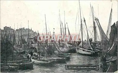 Cartes postales Namur Ostende les bassins des pecheurs Bateaux
