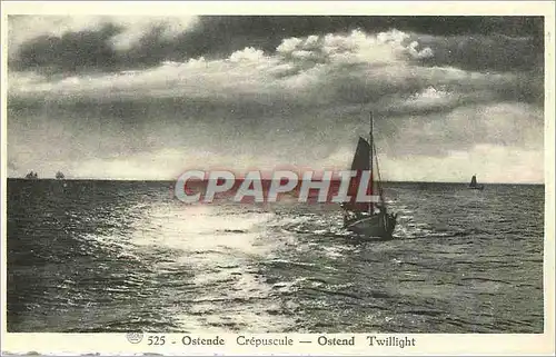 Cartes postales Namur Ostende Crepuscule Bateau