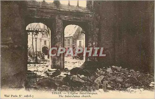 Cartes postales Ypres L'Eglise Saint-Jacques Militaria