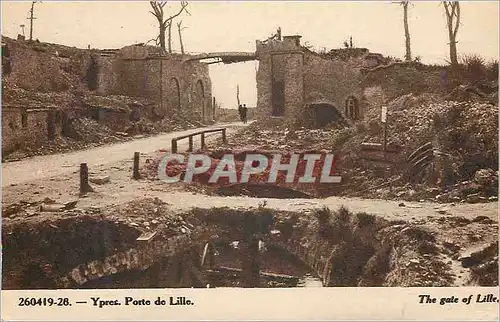 Cartes postales Ypres Porte de Lille Militaria