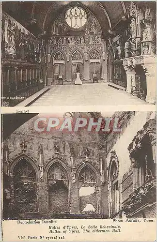 Cartes postales Ypres Halles d'Ypres La Salle Echevinale Militaria