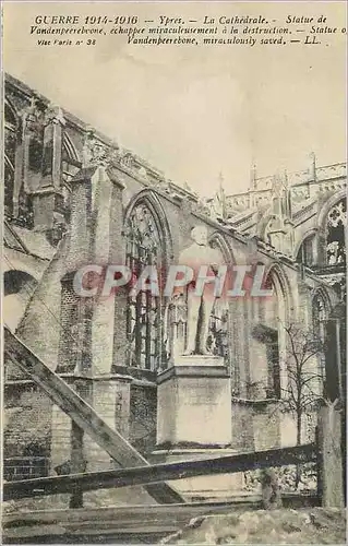 Cartes postales Ypres La Cathedrale Guerre 1914-1916 Militaria