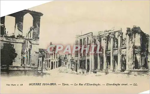 Cartes postales Ypres La Rue d'Elverdinghe Guerre 1914-1916 Automobile  Militaria