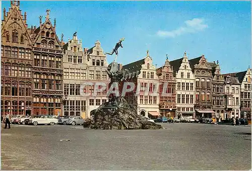 Cartes postales moderne Anvers maison des corporation et la brabo