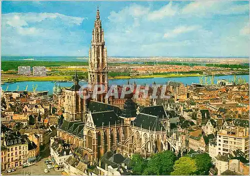 Cartes postales moderne Anvers panorama cathedrale