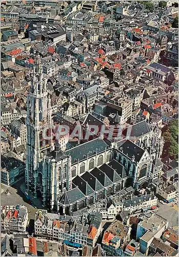 Moderne Karte Anvers vue aerienne de la cathedrale N D