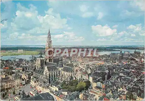 Cartes postales moderne Antwerpen zicht van uit torengebow naar het noordwestn
