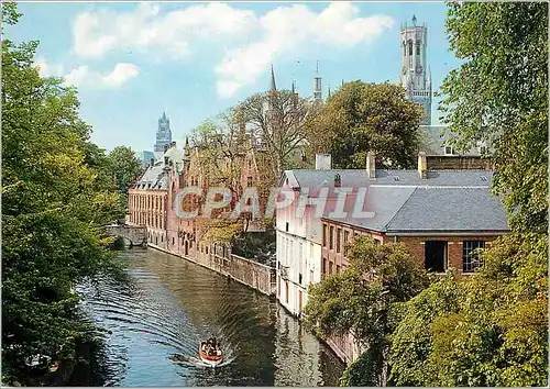 Cartes postales moderne Brugge groene rei en paleis van't vrije