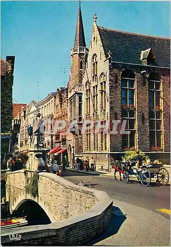 Moderne Karte Brugge dijver en brug van St Jan nepomucenus