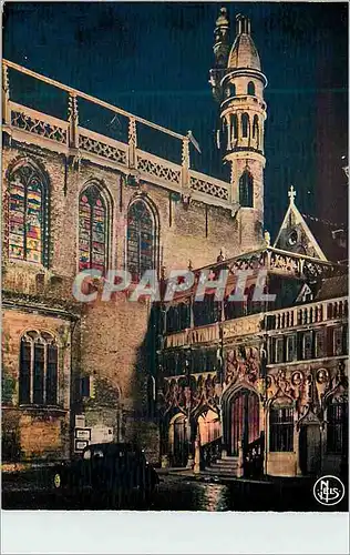 Cartes postales moderne Brugge illumination de la chapelle du st sang