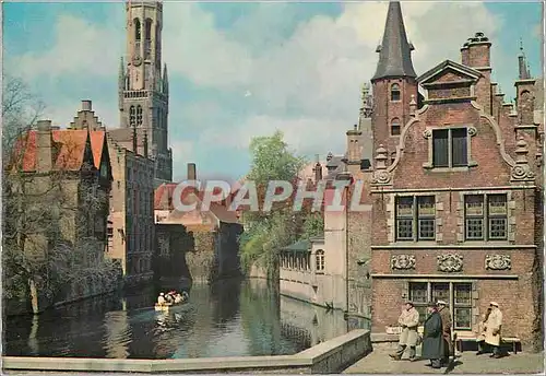 Cartes postales moderne Brugge quai de rosaire avec beffroi