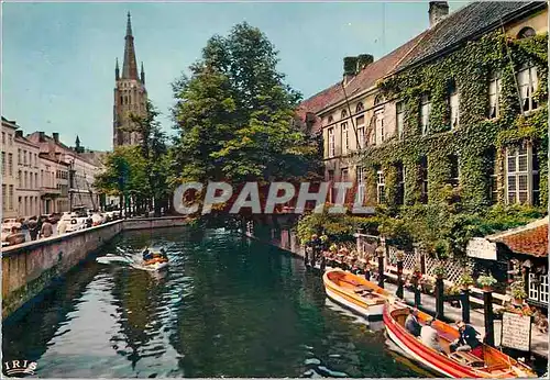 Cartes postales moderne Brugge dijver et eglise N D