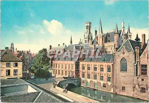 Moderne Karte Brugge arriere face hotel de ville et beffroi