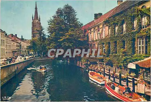 Cartes postales moderne Brugge dijver et eglise N D
