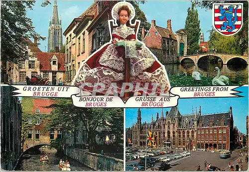 Cartes postales moderne Brugge un bonjour Poupee