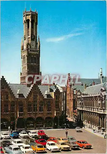 Cartes postales moderne Brugge beffroi vu du burchtplant et prieuro