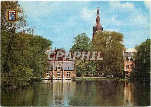 Cartes postales moderne Brugge lac d'amour et la maison de l'ecluse
