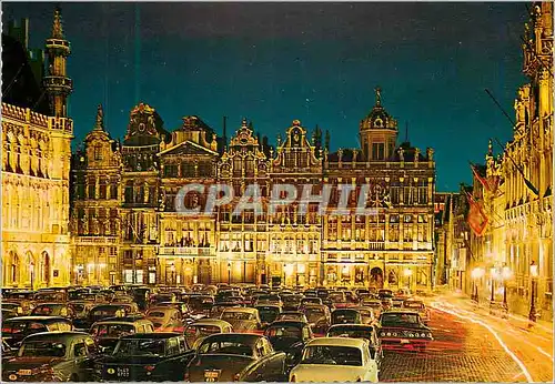 Moderne Karte Bruxelles grand square by night