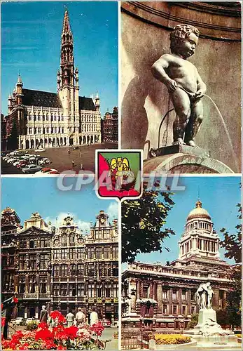 Cartes postales moderne Bruxelles hotel de ville manneken pis