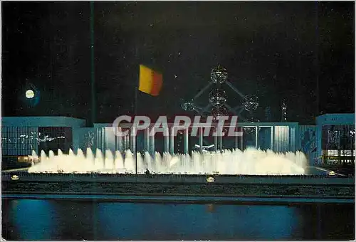 Cartes postales moderne Place et portique de beligique la nuit Bruxelles  Exposition unverselle de 1958