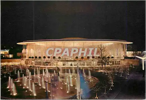 Moderne Karte Bruxelles le pavillon des etats unis la nuit Bruxelles  Exposition unverselle de 1958