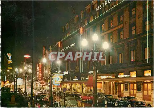 Cartes postales moderne Bruxelles place de brouckere la nuit