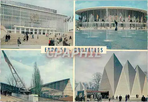 Moderne Karte Exposition universelles et internationale de Bruxelles 1958 pavillons de l'URRS USA france grand