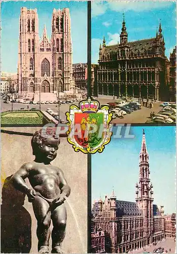 Moderne Karte Bruxelles souvenir Manneken Pis