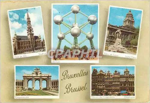 Cartes postales moderne Bruxelles atomium haut 102m diametre des spheres 18m poids 2200t