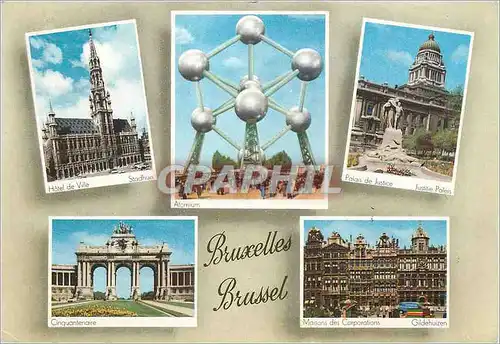 Cartes postales moderne Bruxelles atomium haut 102 m diametre de spheres 18m poids2200t