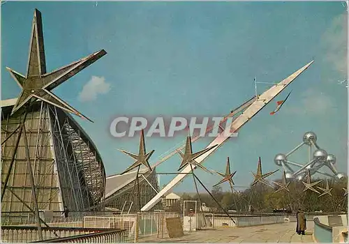 Cartes postales moderne Bruxelles la passerelle avec le pavillon de la france