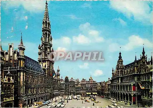 Cartes postales moderne Bruxelles grand place hotel de ville et la maison du roi