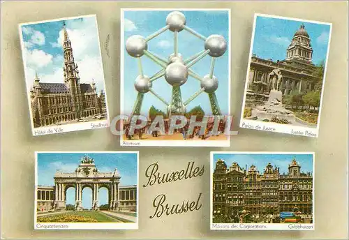 Cartes postales moderne Bruxelles atomium haut 102m diametre des spheres 18m poids 2200t