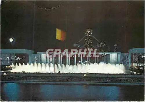 Cartes postales moderne Bruxelles place et portique de belgique la nuit