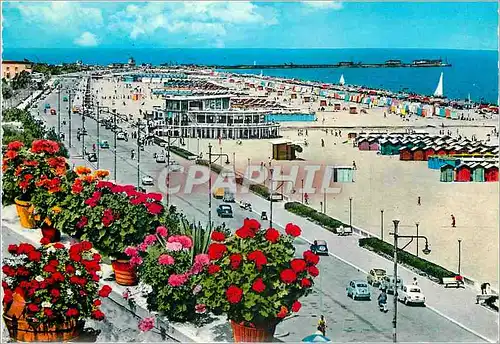 Cartes postales moderne Rimini promenade de lond de la mer et bains neptun