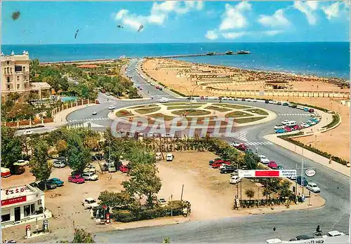Cartes postales moderne Rimini promenade le long de la mer et plage Esso Exxon