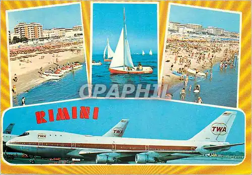 Cartes postales moderne Rimini Avion Boeing 747 TWA