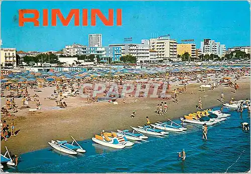 Cartes postales moderne Rimini vue partielle de la plage et hotel