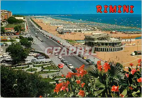 Moderne Karte Rimini promenade le long de la mer et plage