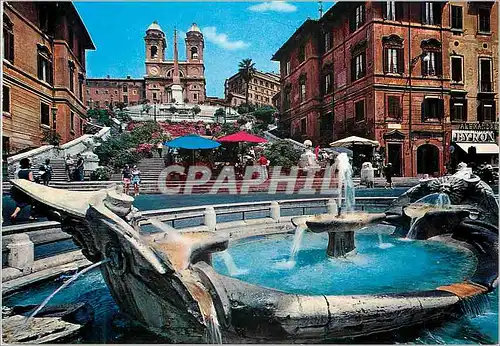 Cartes postales moderne Roma place d'espagne et trinita del monti