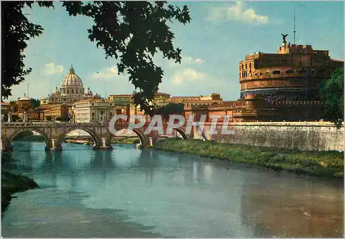 Cartes postales moderne Roma pont et chateau saint ange