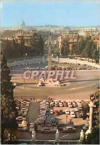 Cartes postales moderne Roma place du peuple vue du pincio