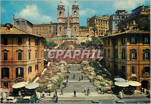 Cartes postales moderne Roma place d'espagne et trinita dei monti