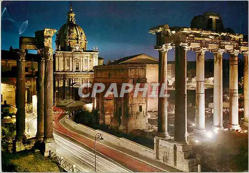 Cartes postales moderne Roma forum romain la nuit