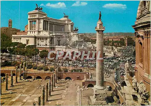 Moderne Karte Roma colonne de traiano et autel de la patrie