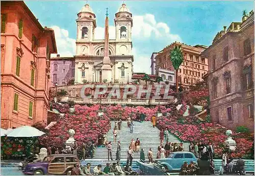 Cartes postales moderne Roma place d'espagne et trinita dei monli