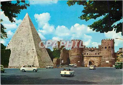 Cartes postales moderne Roma pyramide de la caio cestio et porte st paul