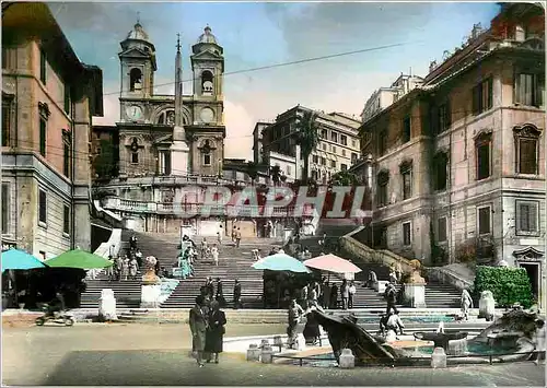 Moderne Karte Roma Place d'Espagne et Trinite del Monti