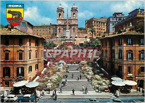 Moderne Karte Roma Place d'Espagne et Trinita dei Monti