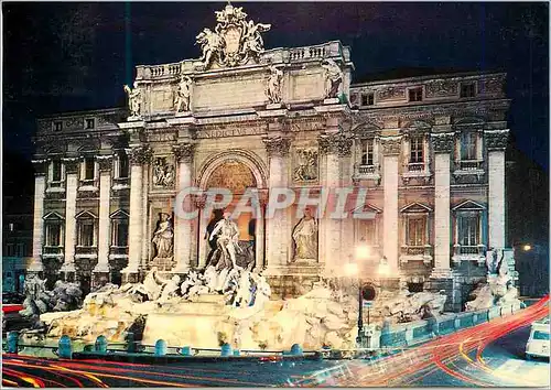 Moderne Karte Roma Fontaine de Trevi (la nuit)